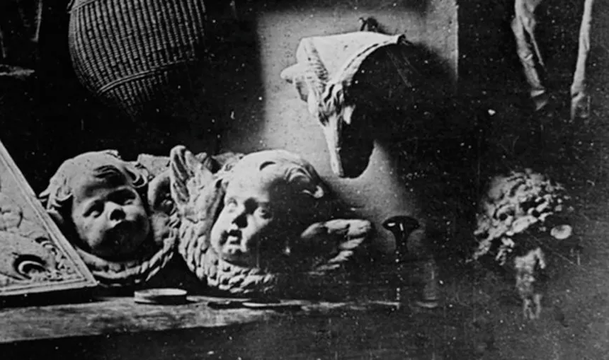 <ul><li><p><strong>ID:</strong> Louis-Jacques-Mandé Daguerre, 1837 CE, Photograph (Daguerreotype), France</p></li><li><p><strong>Content:</strong> A still-life arrangement captured with early photographic technology.</p></li><li><p><strong>Function:</strong> Demonstrates photography’s artistic and documentary potential.</p></li><li><p><strong>Context:</strong> One of the first successful photographs, emphasizing realism.</p></li><li><p><strong>Form:</strong> Sharp details, monochromatic tones, controlled lighting.</p></li></ul><p></p>