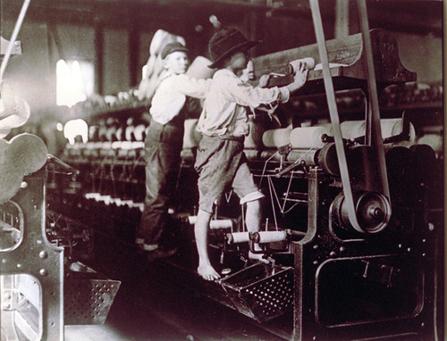 <p>Used in textile mills and coal mines especially. Paid less than adults. By 1910, as many as 1 out of every 5 children under 15 years old was working outside the home.</p>