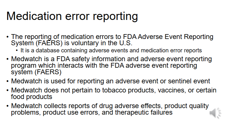 <p><strong>LO: Tobacco products, vaccines, certain foods do not pertain to a medwatch report</strong></p>