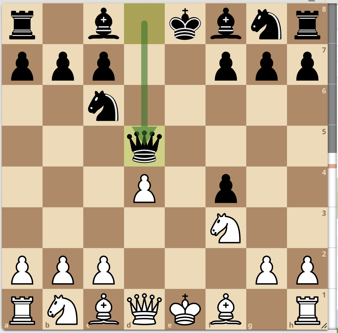 <p>Qxd5</p>