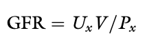 <p>Equal to GFR</p>