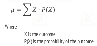 <ul><li><p>central value or average of the corresponding probabilty mass function</p></li><li><p>Measure of central tendency or location</p></li><li><p>also called the expected Value</p></li></ul>