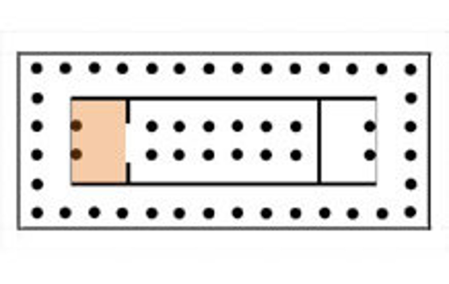 <p>The space, or porch, in front of the cella, or naos, of an ancient Greek temple</p>
