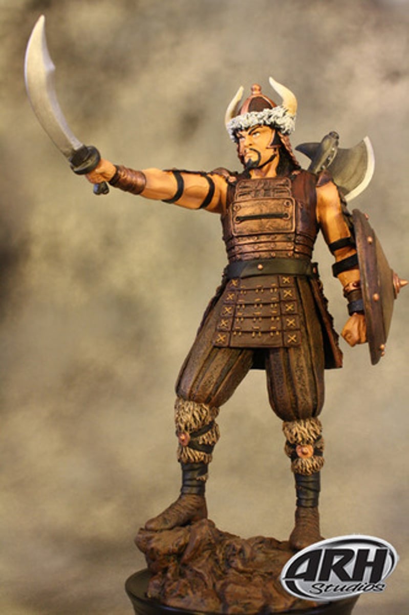 <p>Leader of the Huns and known as the "scourge of God" he terrorized Rome's borders and led his troops deep into Gaul and Italy.</p>
