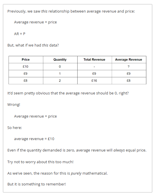 <p>Marginal means additional</p><p>marginal revenue: additional revenue a firm makes from selling one extra unit.</p><p>When marginal revenue is positive, total revenue increases quantity.</p><p>When marginal revenue is 0 total revenue doesn’t change.</p><p>When marginal revenue is negative, total revenue decreases with quantity.</p><p>marginal revenue formula: change in TR/ change in Q</p>