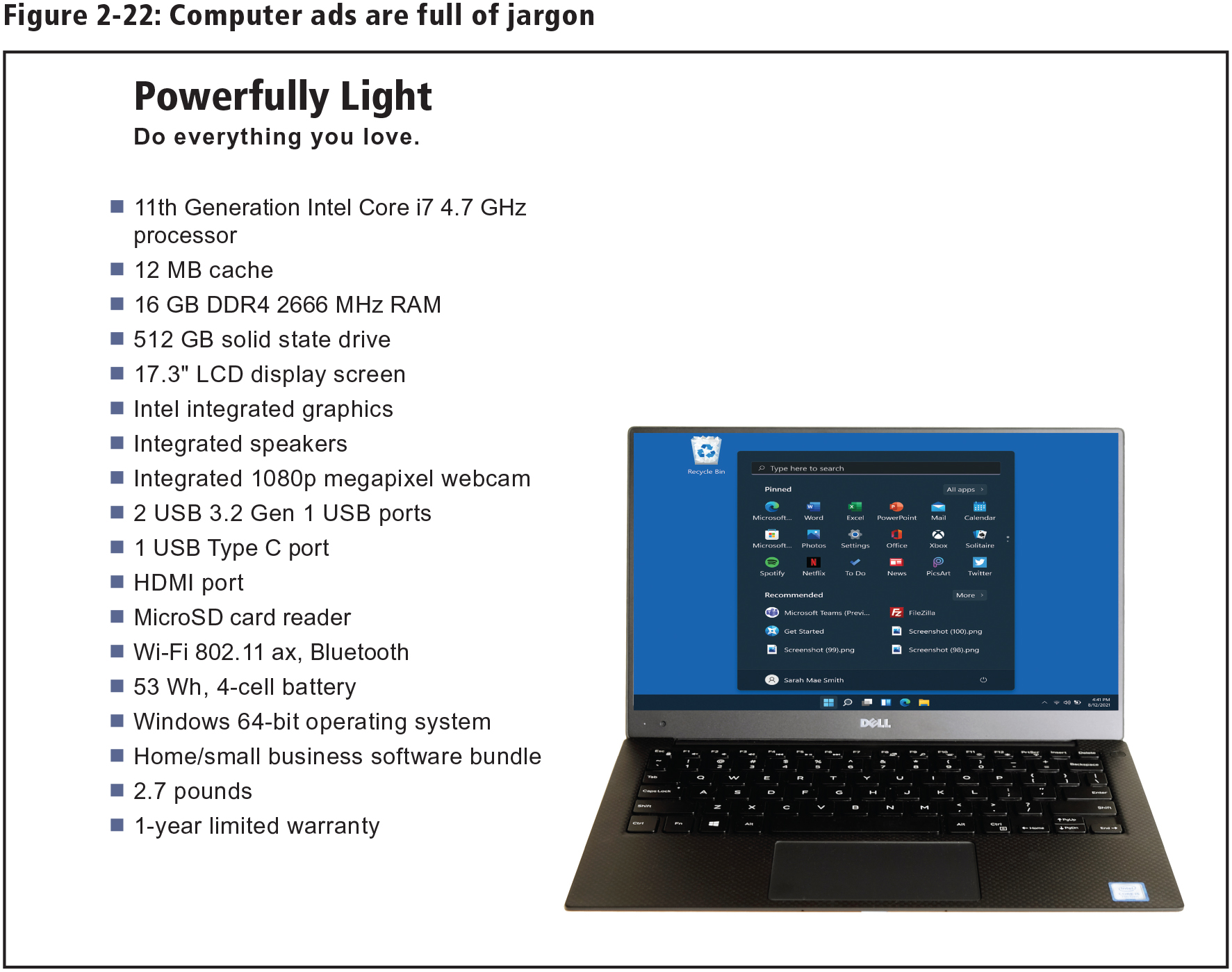 <p> such as RAM, ROM, GHz, GB, and USB</p><p></p>