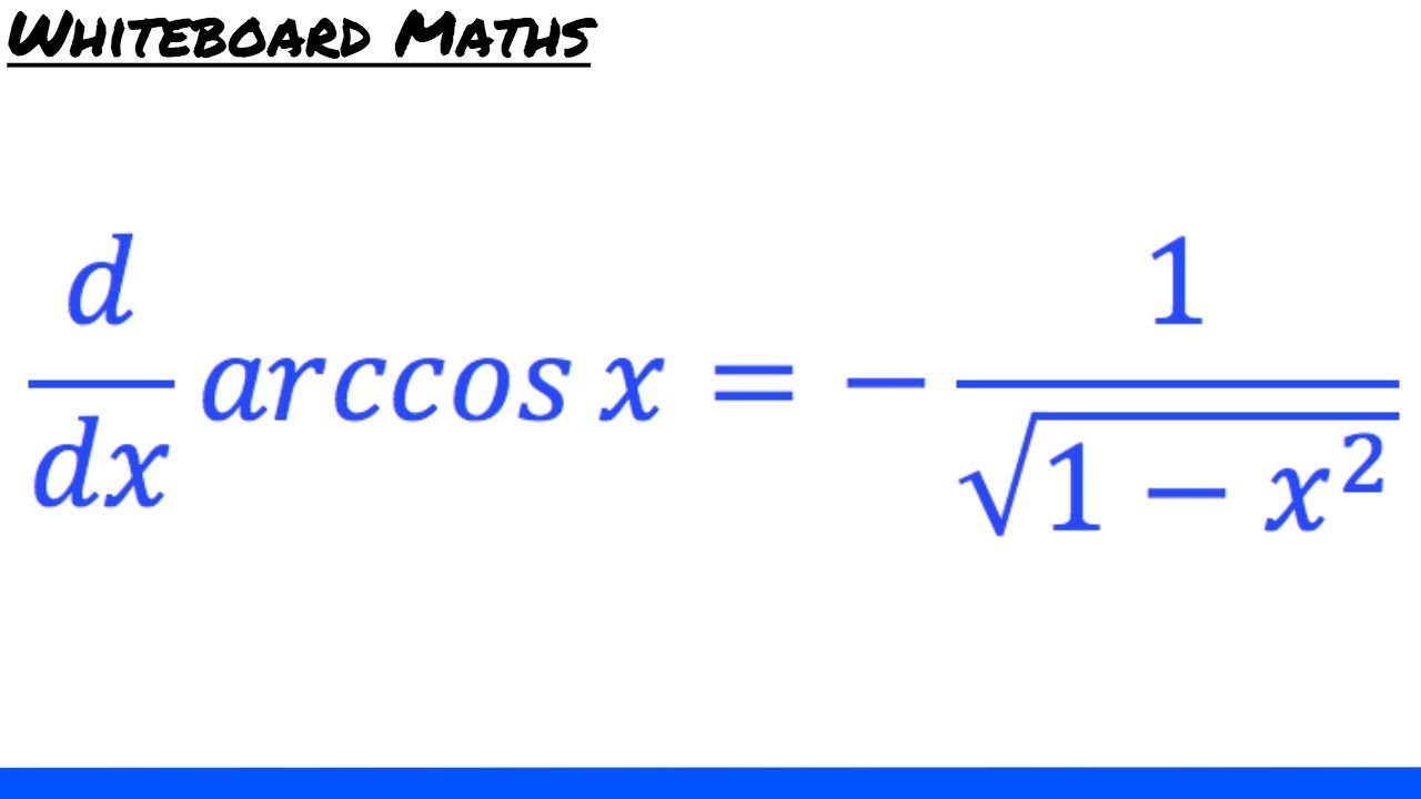 <p>d/dx(cos⁻¹x) = −1 / √(1 − x²)</p>