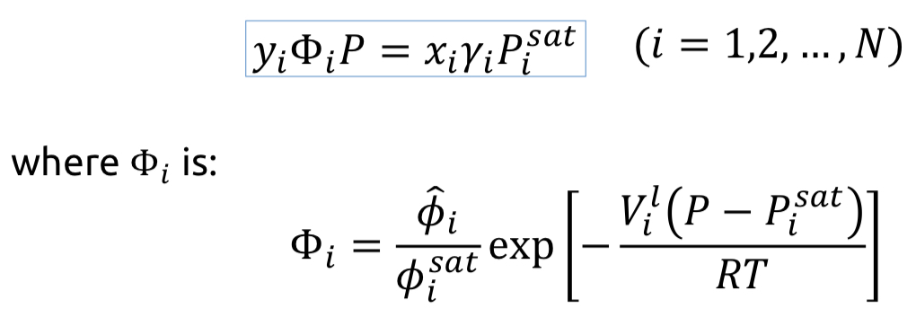 <p>Assuming that Vi_l is weakly dependent on pressure at a temperature lower than the species’ critical temperature</p>