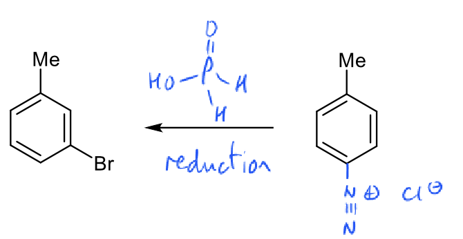 <p>heat above 5 degrees </p><p>hypophosphorous acid </p>