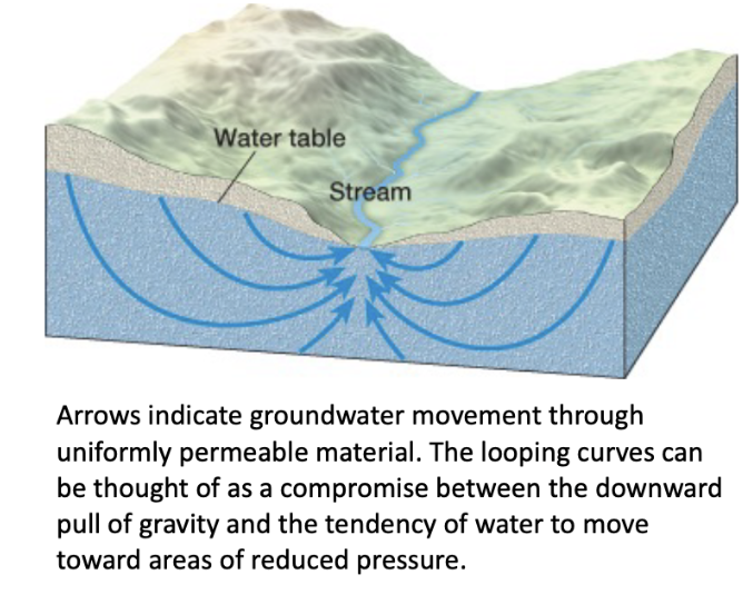 <p><span>In which direction does groundwater move?</span></p>