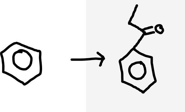 <p>Benzene to aromatic ketone</p>