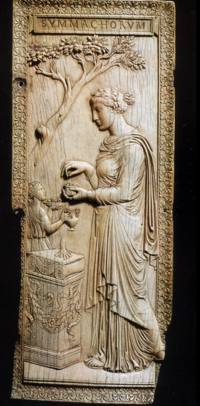 <p>what is the Diptych of Symmachi made from?</p>