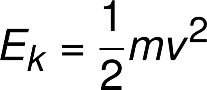 <p>0.5 x Mass x (Velocity)^2</p>