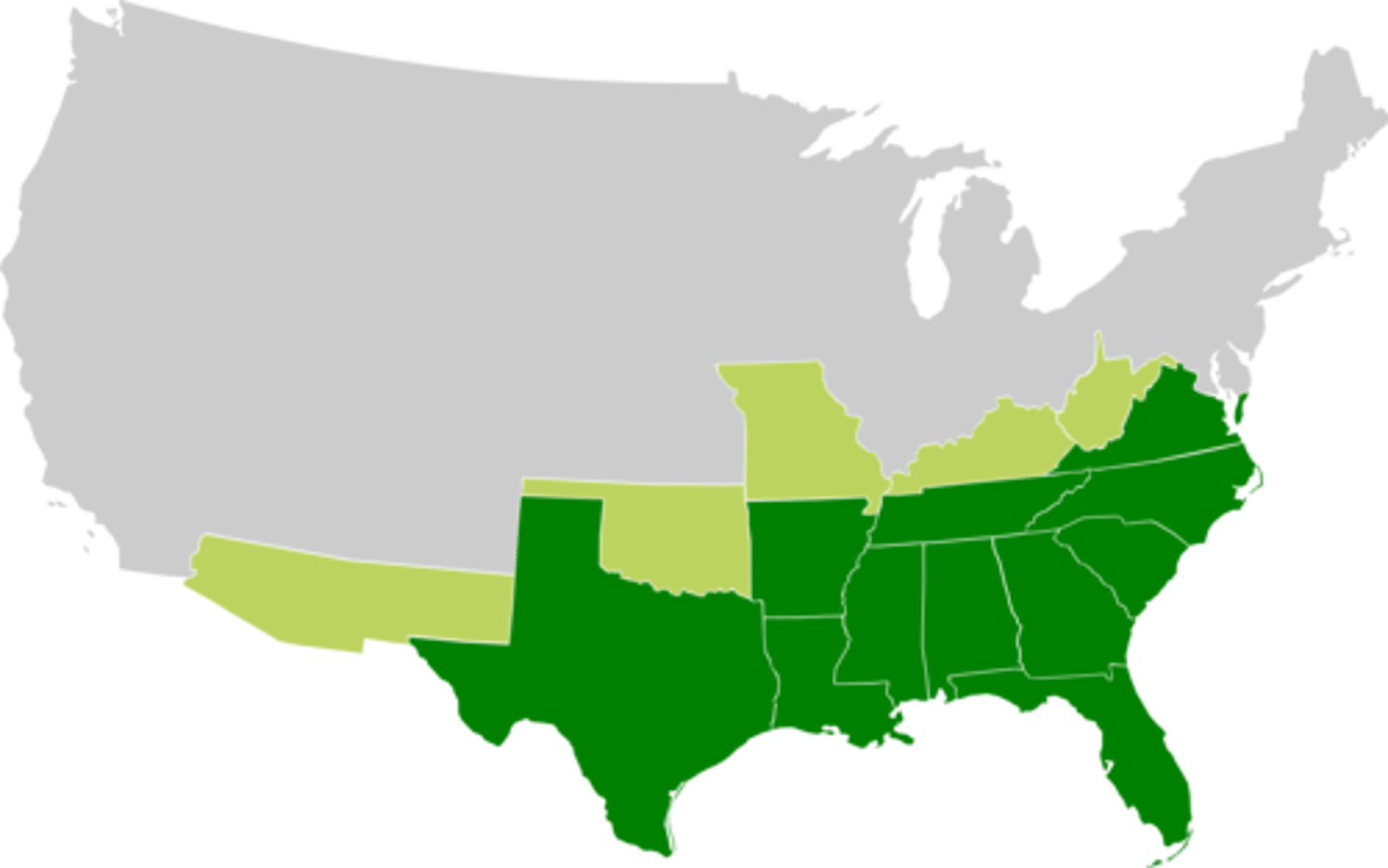 <p>Slave states that remained in the union: OK (was unorgnaized territory in 1861), MO, Kentucky, Maryland, Delaware, (breakaway) West Virginia, New Mexico territory. Slave states that left the Union SC, Miss., Florida, Alabama, Georgia, Louisiana, Texas, Virginia (part of VA refused breaking away into W.Virginia), Arkansas, Tennessee, and N.Carolina.</p>