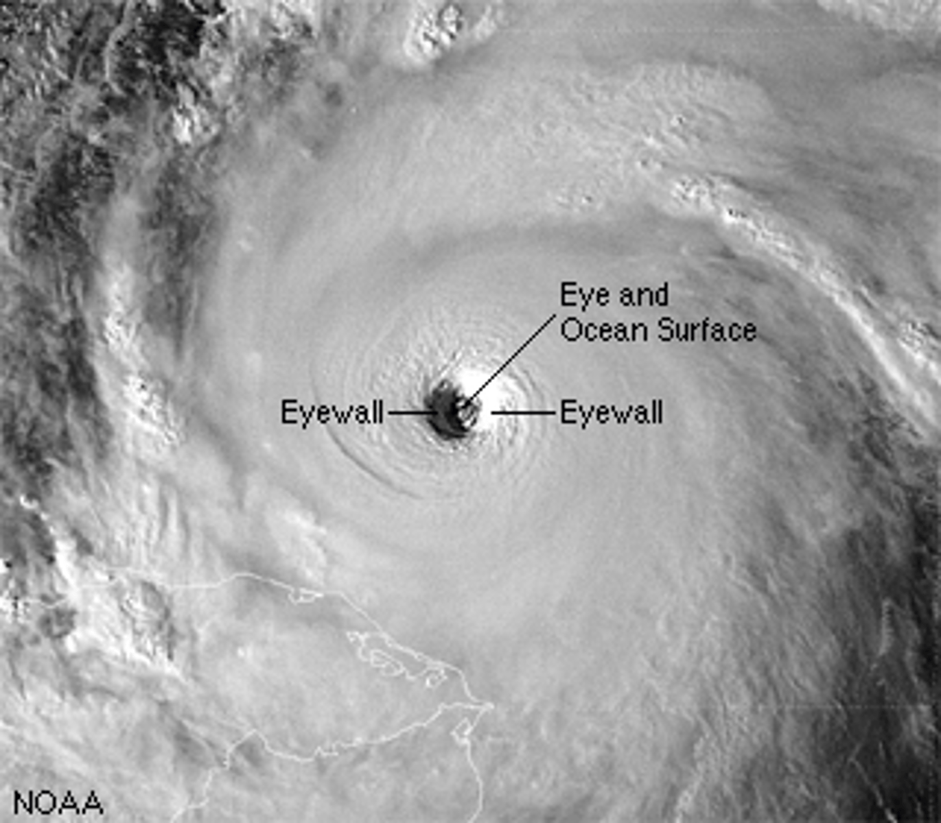 <p>The centre of a storm, consists of calm, descending dense air</p>