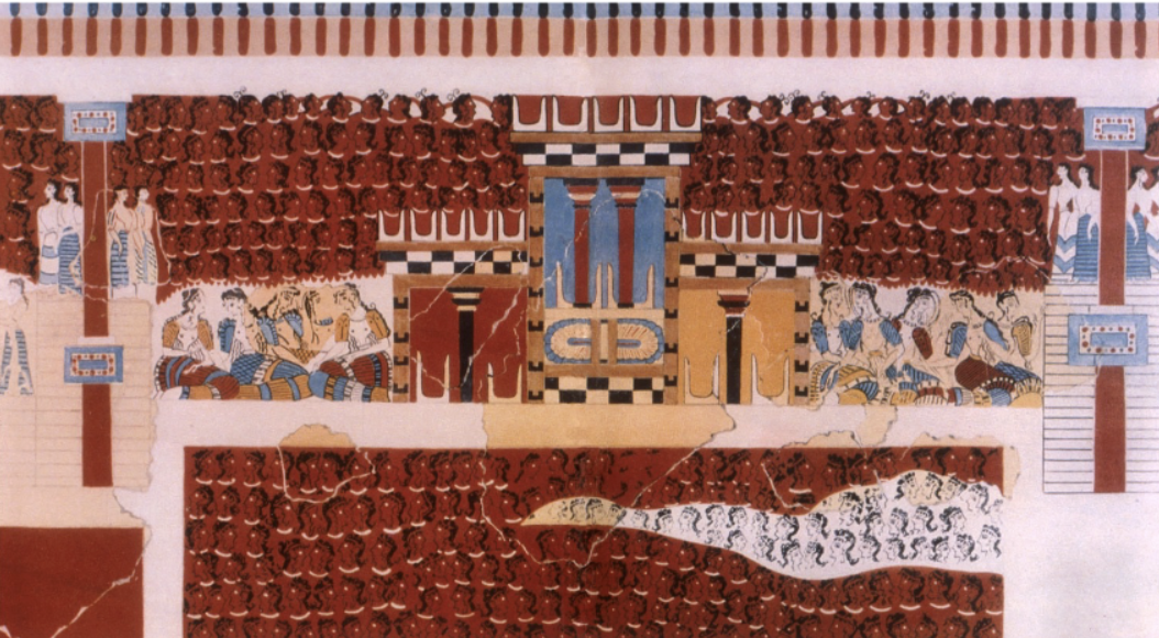 <p><span style="background-color: transparent; font-family: "EB Garamond", serif;"><span> Speak to a central function through the display of bull leaping of an audience depicted in the fresco. It's a public performance and display with important meaning showing it could have had some type of religious or cultural importance that brought people together </span></span></p>