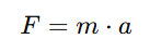 <ul><li><p>Kraft (F) [N].</p></li><li><p>Massa (m) = Materialets vikt [kg].</p></li><li><p>Acceleration (a) =&nbsp;Hur snabbt hastigheten förändrades [m/s<sup>2</sup>].</p></li></ul><p></p>
