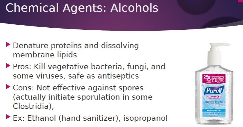 <p>Chemical agents: Alcohol</p>