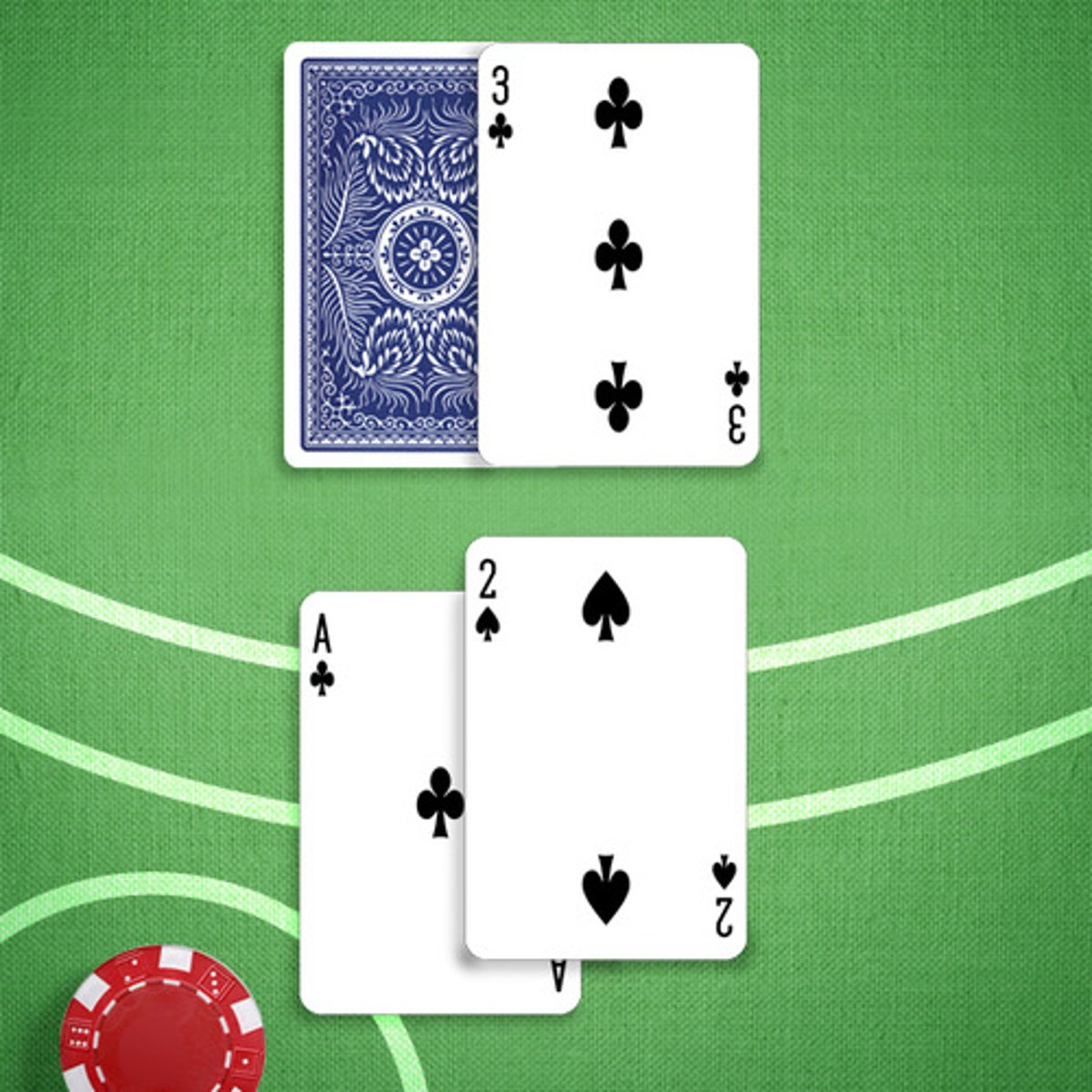 <p>You: 13</p><p>Dealer's Upcard: 3</p>