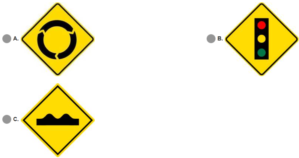 <p><span>Select the&nbsp;</span><strong>CORRECT&nbsp;</strong><span>signboard for the following statements.</span><br><span>I) &nbsp; Planning the journey</span><br><span>II) &nbsp;Choose the correct lane</span><br><span>III) Slows the vehicle</span><br><span>IV) Give priority to the vehicle from the right</span></p>