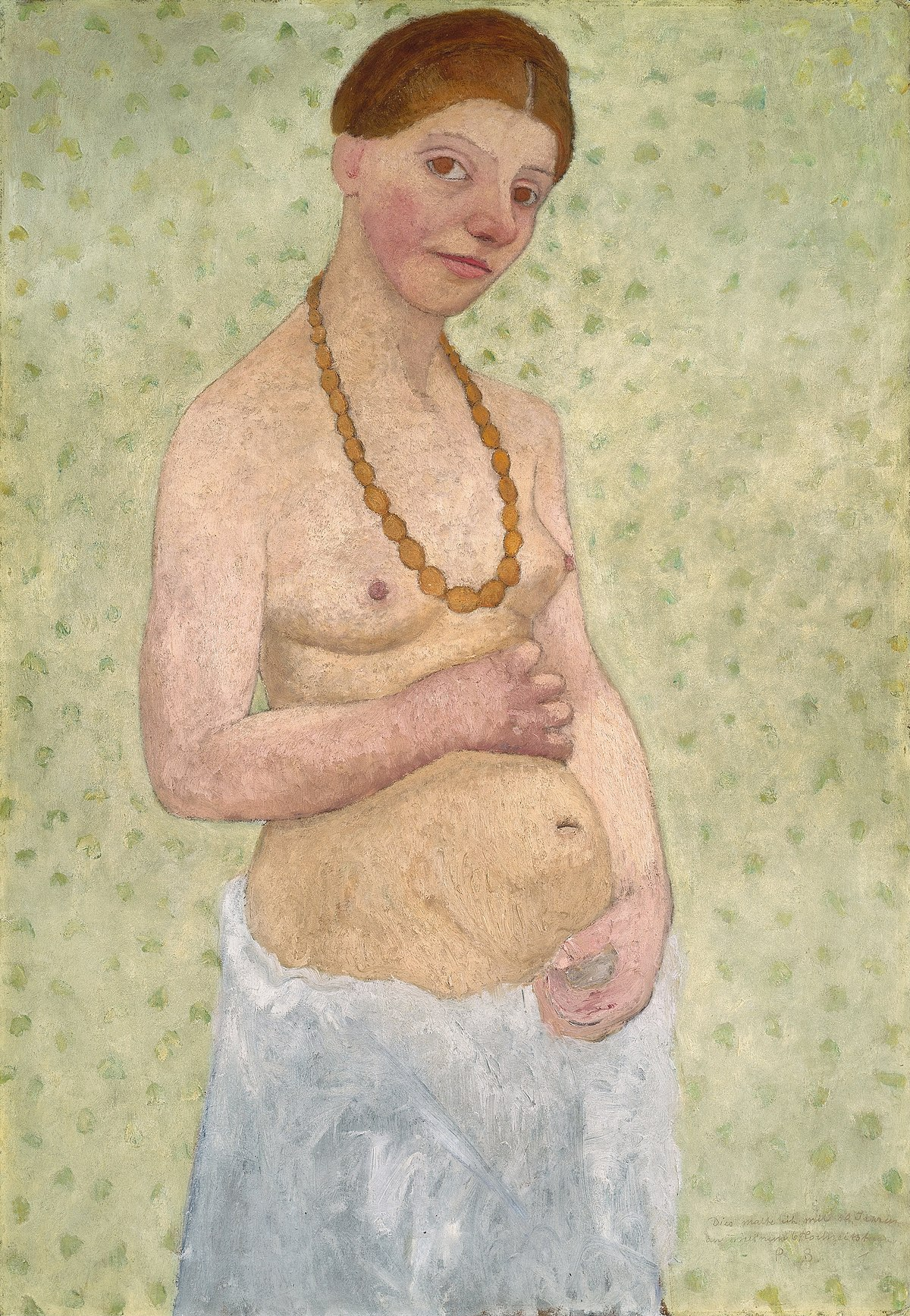 <p>☆Paula Modersohn-Becker, <em>Self-Portrait on Her Sixth Wedding Anniversary</em>, 1906 </p>