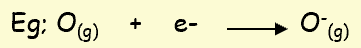 <p>The enthalpy change when one mole of a gaseous atom gains one electron per atom to become one mole of a gaseous 1- ion</p>