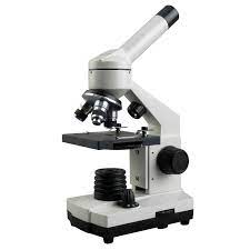 A type of microscope that uses visible light and a series of lenses to magnify small objects or organisms.