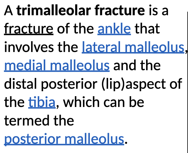 <p>Fracture of the ankle similar to bimalleolar</p>