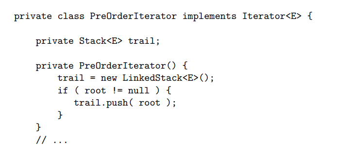 <ul><li><p>this code does not include the next() and hasNext() methods</p></li></ul><p></p>