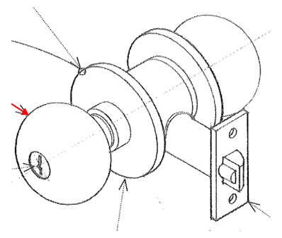 <p><span>The knob-shaped handle by which a door is opened or closed</span></p>