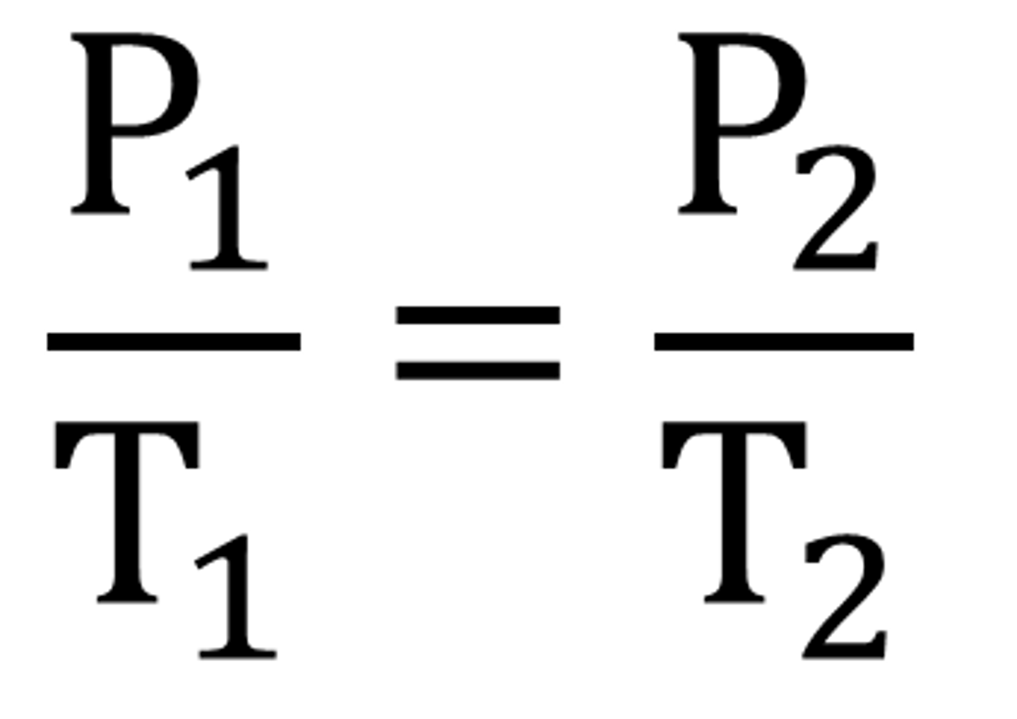 <p>the pressure of a fixed mass of gas at constant volume is directly proportional to the temperature in Kelvin.</p>