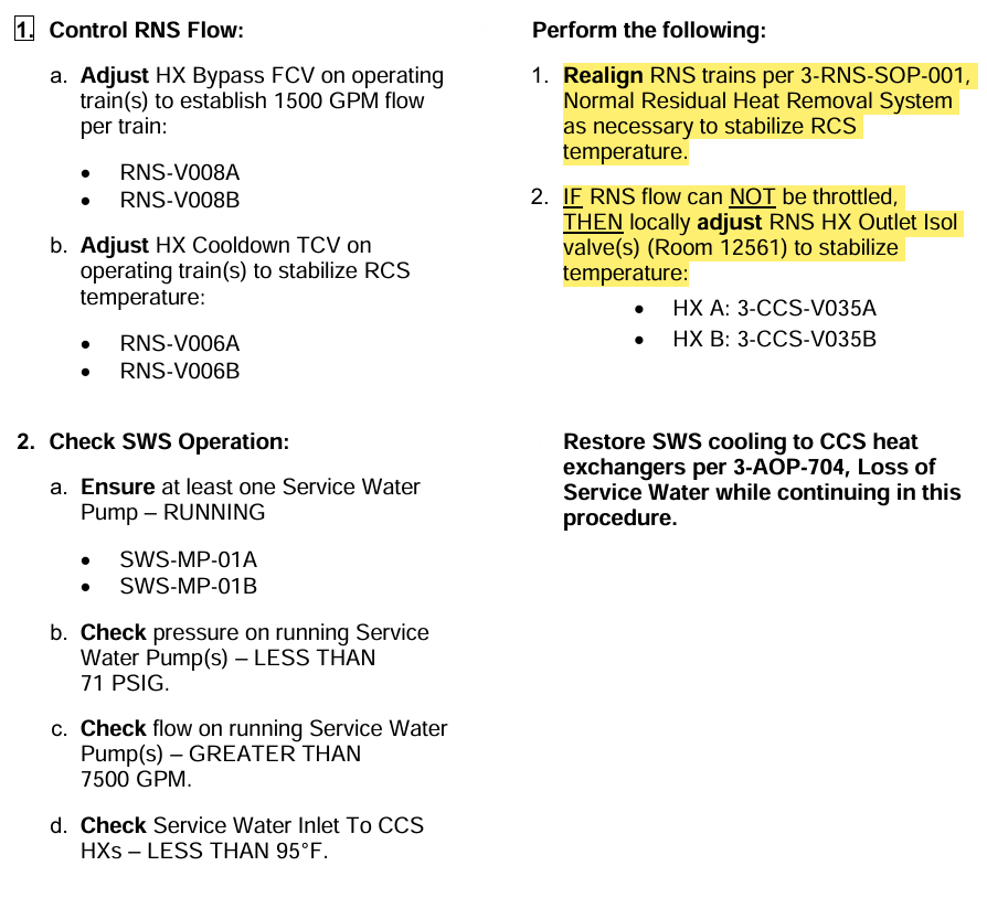 <p>Notice:</p><p>RNS realigned per SOP</p>