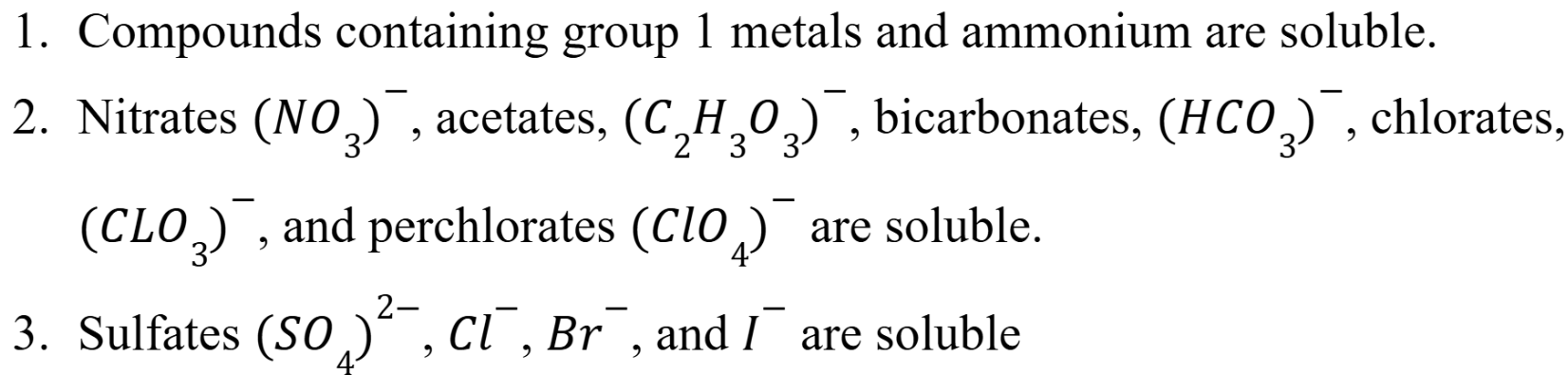 <p>Rules 1 and 2 are MOST important (In water at 25 Celsius) (Week 3 Material)</p>