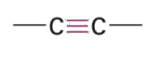 <p>Carbon-Carbon <u>triple</u> bond</p><p>sufix is -yne</p>
