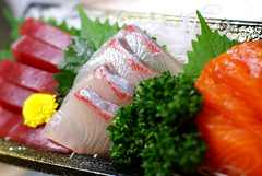 sliced raw fish