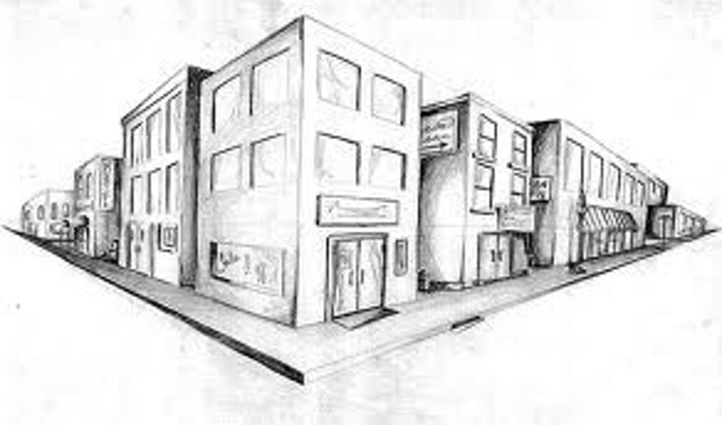 <p>A realistic way of drawing objects in three dimensions using a horizon line, a key edge, and two vanishing points.</p>