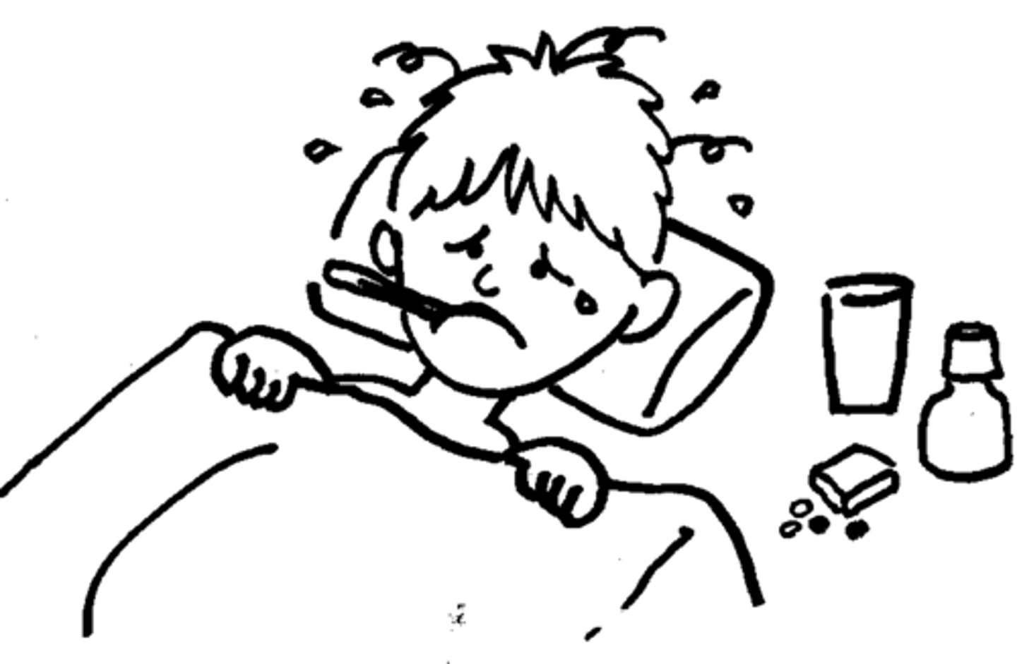 <p>To have a fever</p>