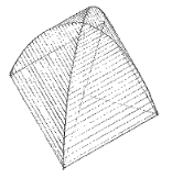 <p>A <span style="color: red">compound vault </span>formed by four coves meeting along diagonal vertical planes.</p>