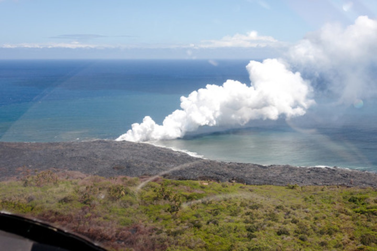 <p>Gases emitted by a volcano that include water vapor, carbon dioxide, sulfur dioxide, and hydrogen halides.</p>