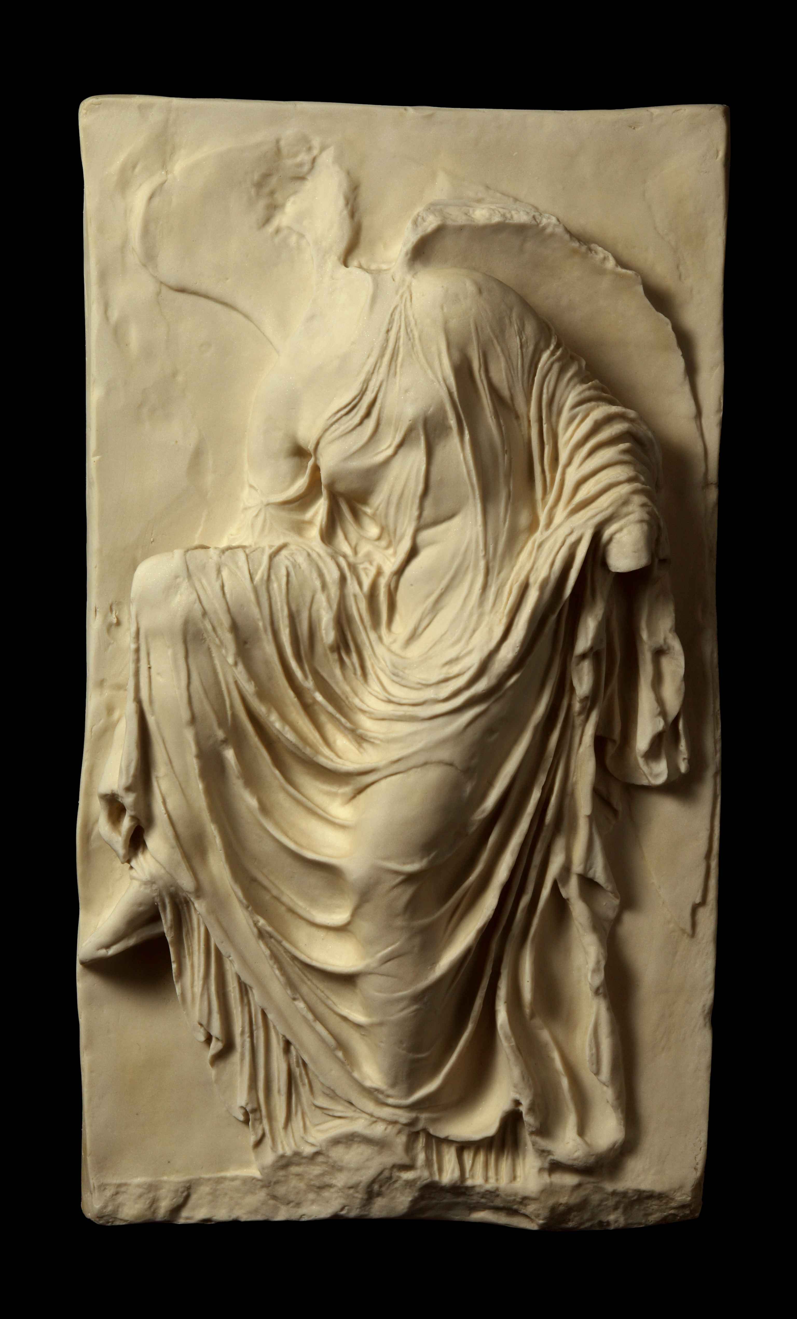 <ol><li><p>Wet drapery reveals her body</p></li><li><p>Part of Temple Athena Nike</p></li><li><p>410 B.C.E.</p></li></ol><p></p>
