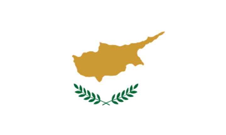 <p>Shape of the entirety of the island in copper-orange color = the large deposits of copper ore on the island.</p><p>Two olive branches on white background = peace between the Greek and Turkish people.</p><p>Under the constitution, the flag should "have a neutral design and color," i.e. it should not include either blue or red colors (the colors of the flag of Greece and the flag of Turkey), nor portray a cross or a crescent.</p>