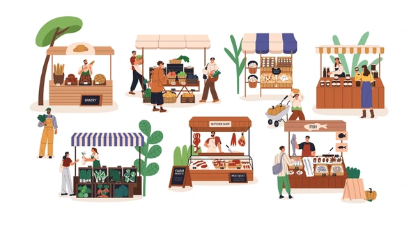 <p>un evento donde se venden productos hechos a mano, como artesanías y alimentos. </p>