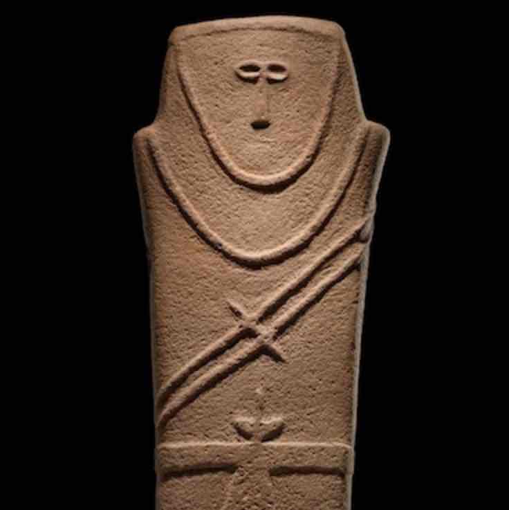 <p><strong>Anthropomorphic Stele</strong></p><p>Prehistoric Middle Eastern</p><p>Arabian Peninsula</p><p>4000 BCE</p><p>Sandstone</p>