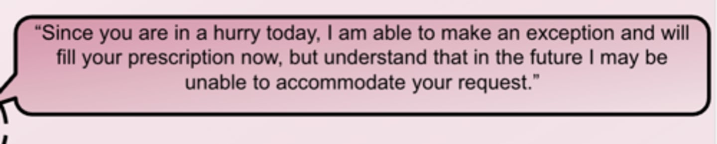 <p>- may be practical to offer a workable compromise to the other person</p><p>- can always bargain for your material goals unless the compromise affects your personal feeling or self-respect</p><p>- in the end goal involves a matter of your self-worth, however, there can be no compromise</p><p>- use whenever you feel that your self-respect it not in question</p>
