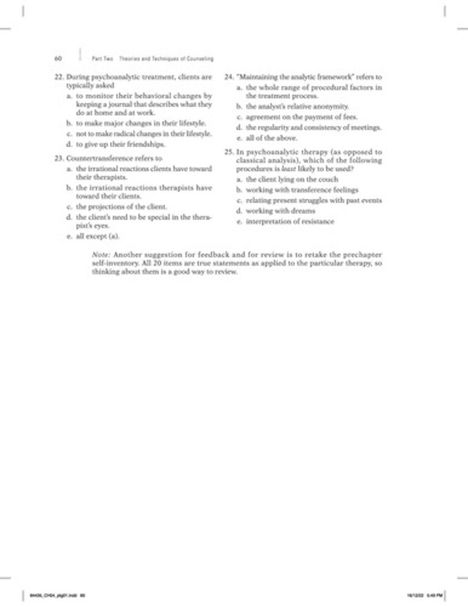 <p>The irrational reactions therapists have toward their clients.</p>