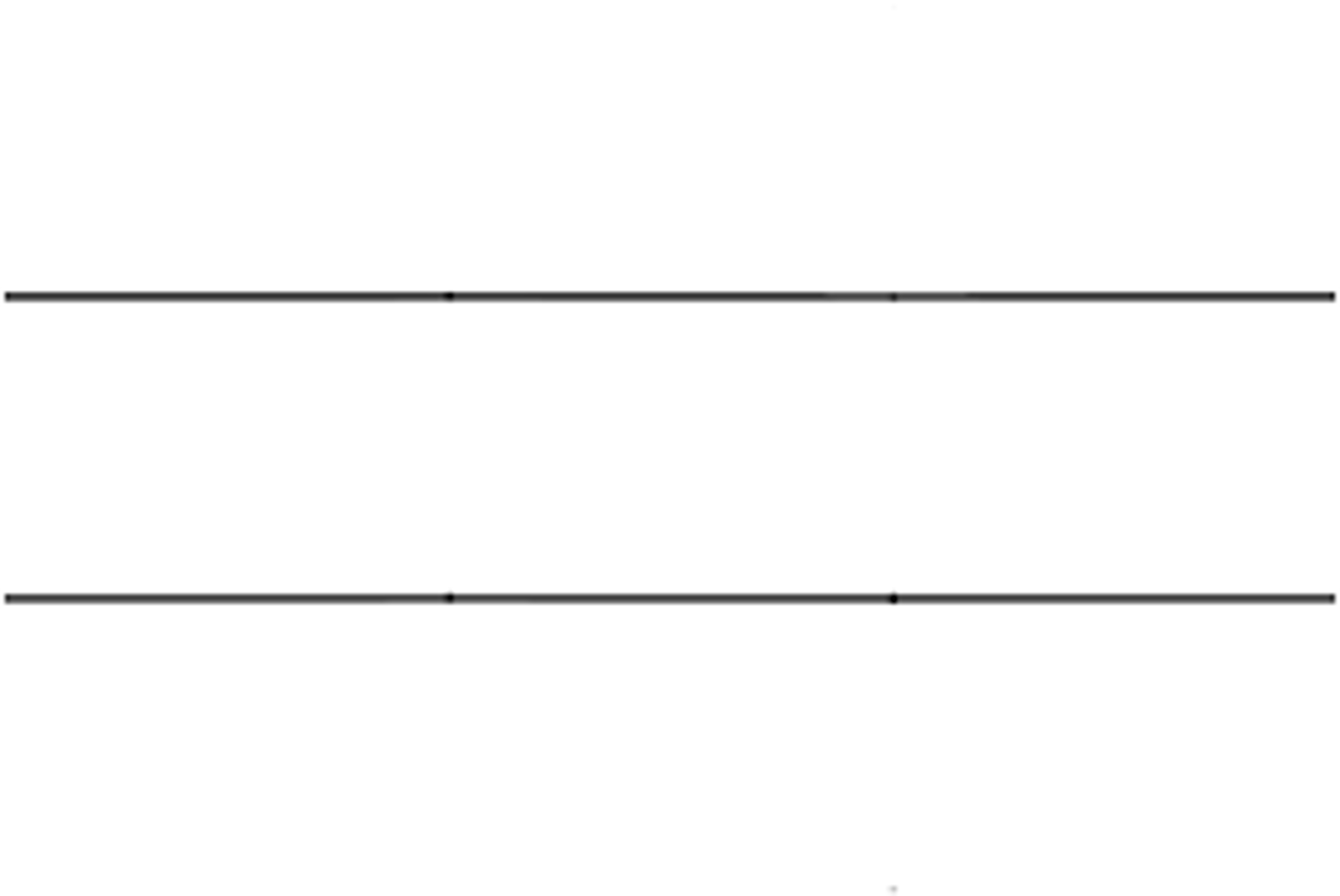 <p>= two horizontal parallel lines</p>