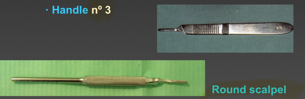 <p>Sharp- for incisions&nbsp;</p><p>Handle no 3&nbsp;</p>