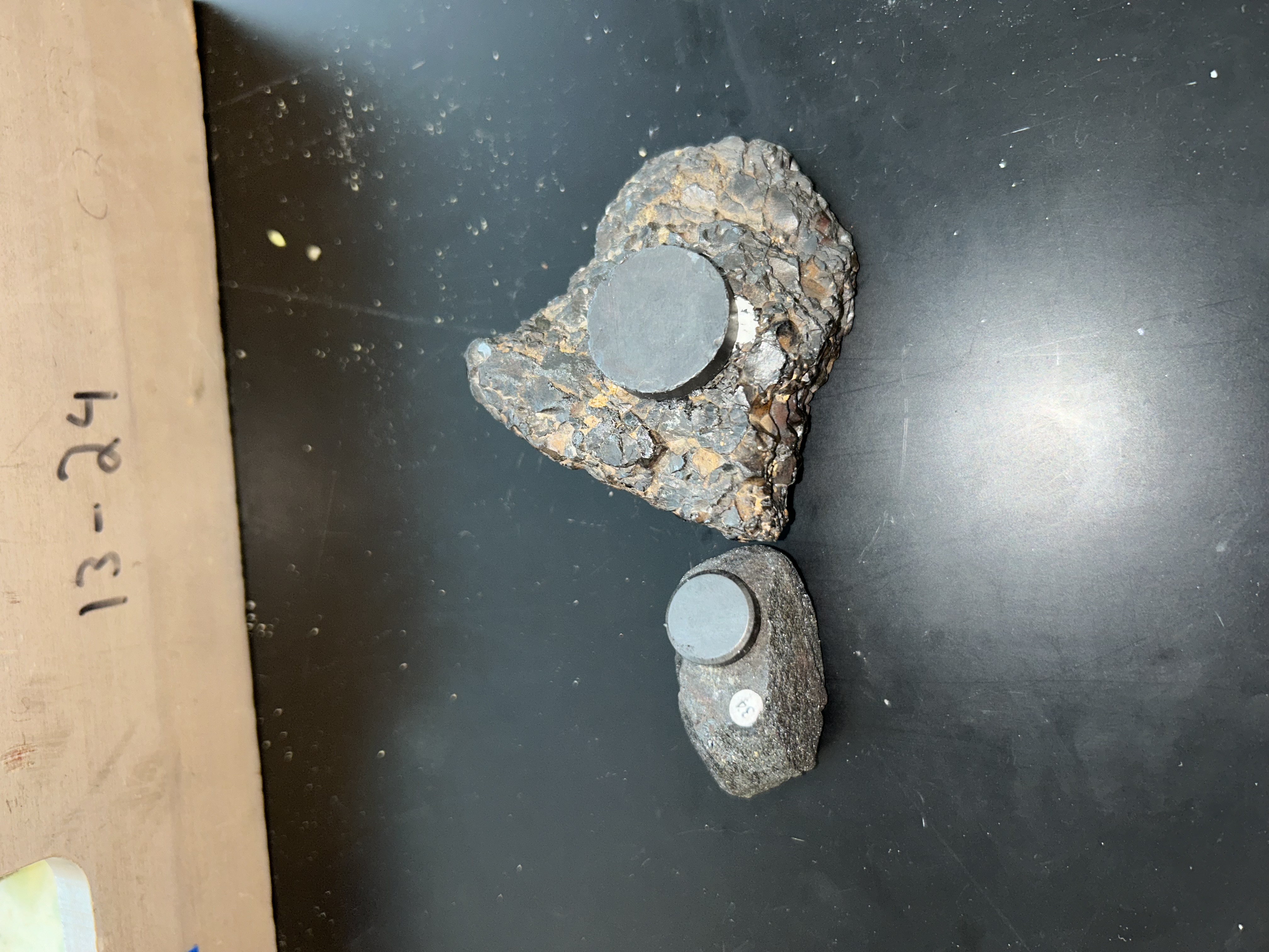 <p>dark grey</p><p>magnetic </p>