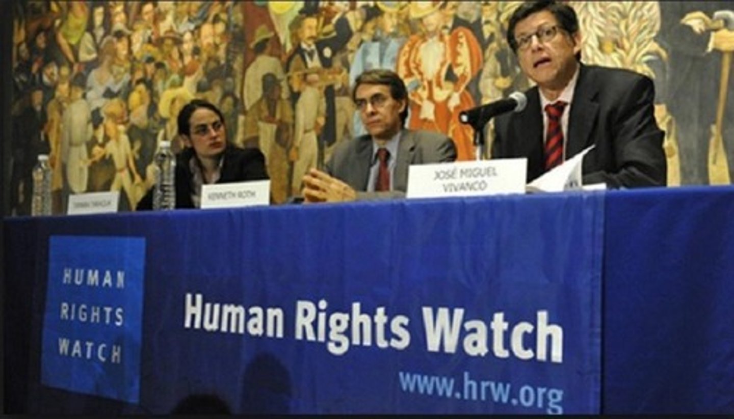 <p>An international non-governmental organization which monitors and reports on countries which breach human rights</p>