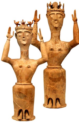 <p><span>Subminoan Goddess figurines</span></p>